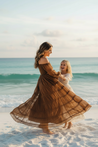 INDIE BLUE Women Women's Pippa Maxi (mocha chiffon)