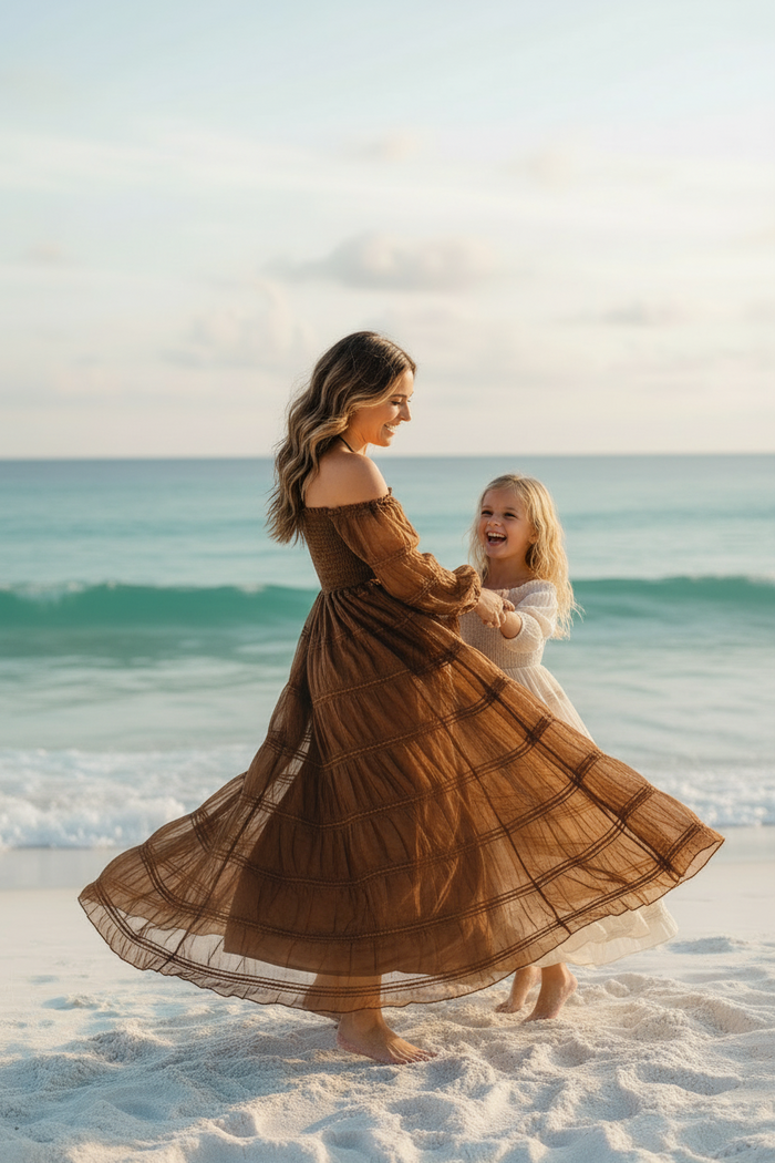 INDIE BLUE Women Women's Pippa Maxi (mocha chiffon)