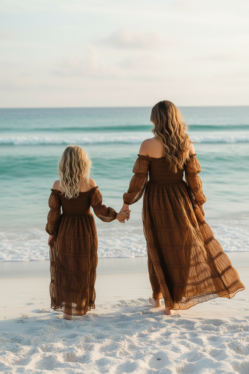 INDIE BLUE Dresses Pippa Maxi (mocha chiffon)