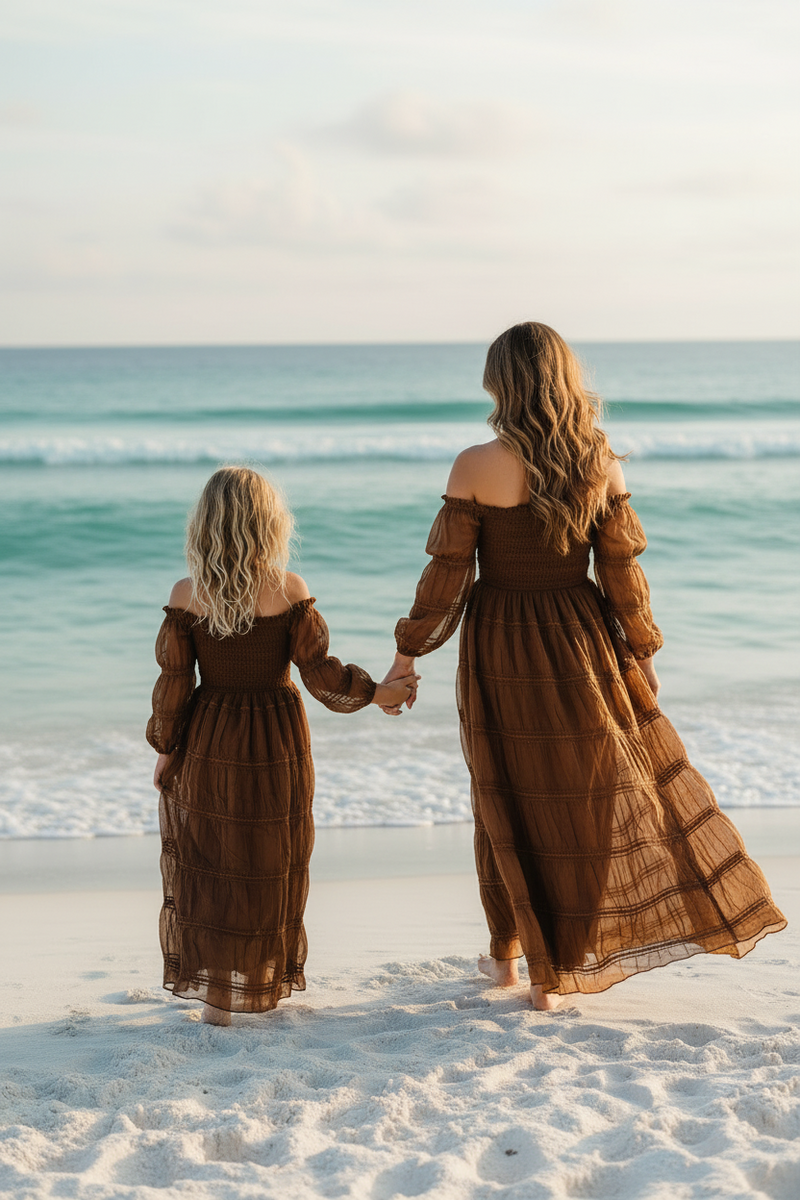 INDIE BLUE Dresses Pippa Maxi (mocha chiffon)