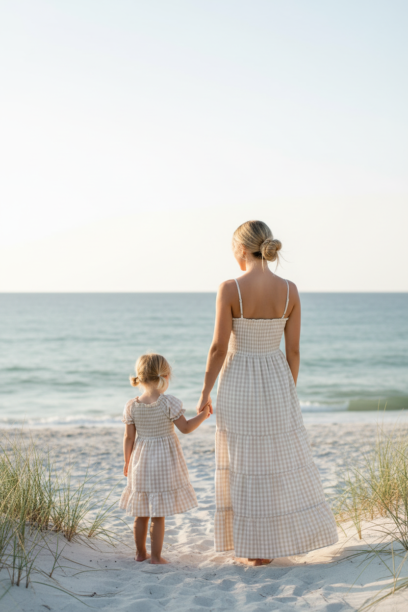 SS Women's Dress Women's Stella Maxi (tan gingham)