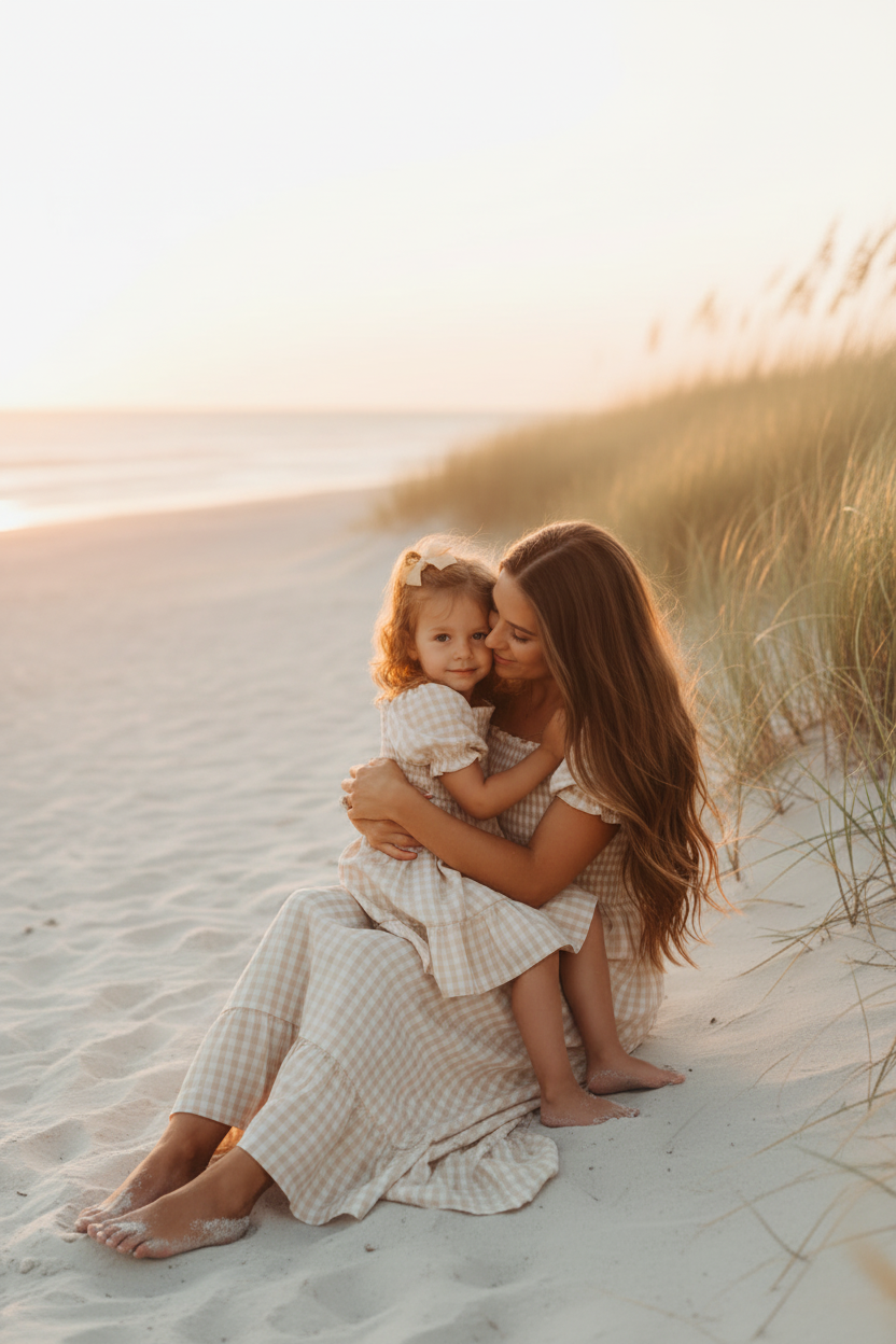 SS Girl's Dress Karina Dress (tan gingham)