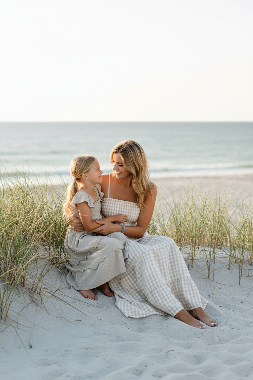 SS Women's Dress Women's Stella Maxi (tan gingham)