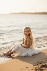 INDIE BLUE Dresses Jodi Twirl (two-tone mocha tulle)