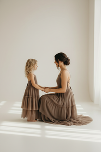 INDIE BLUE Dresses Wendy Dress (mocha tulle)