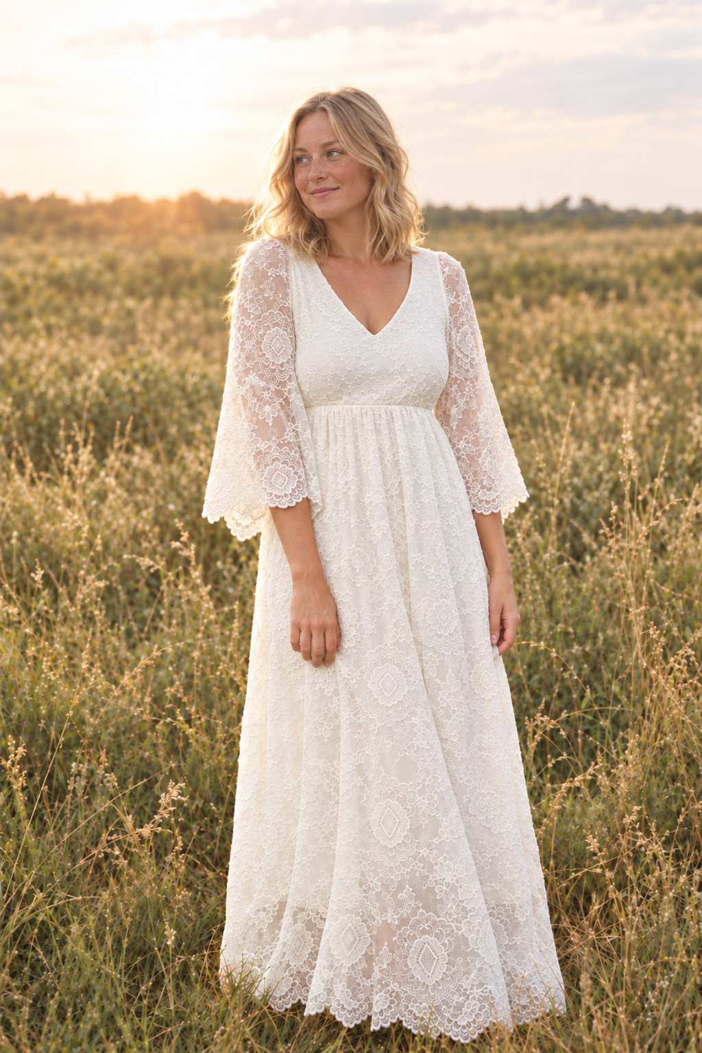 SS Women's Dress Women's Ophelia Maxi (ivory lace)