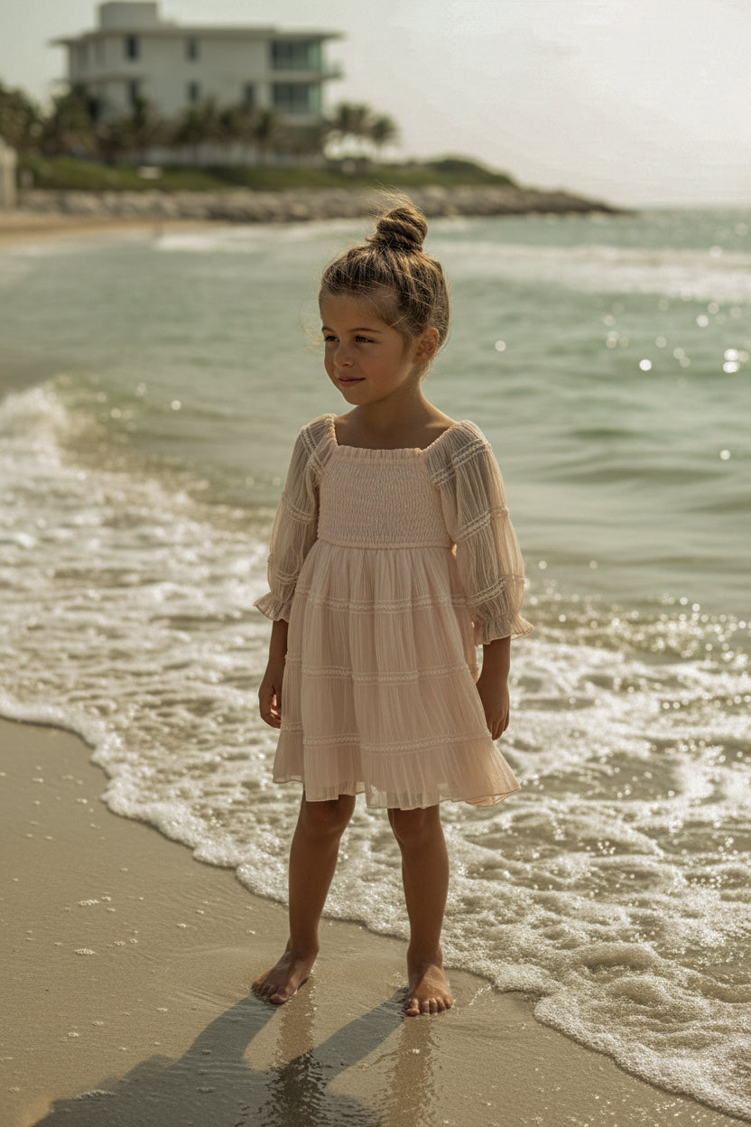 SS Girl's Dress Karina Dress (soft pink chiffon)