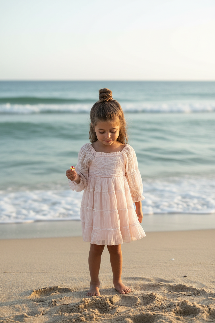 SS Girl's Dress Karina Dress (soft pink chiffon)