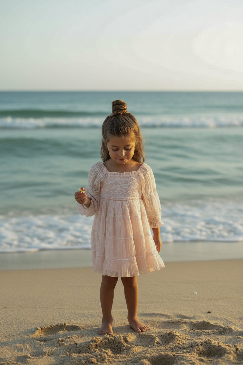 SS Girl's Dress Karina Dress (soft pink chiffon)