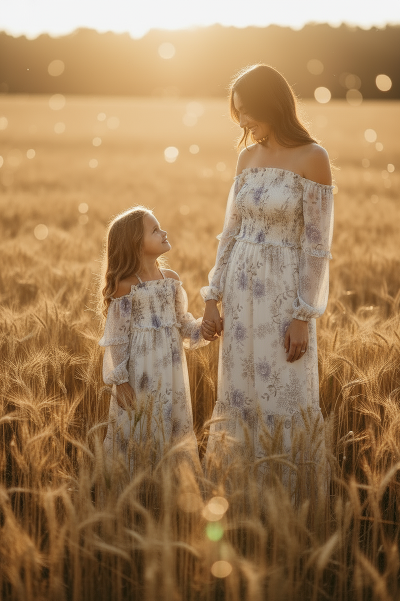 INDIE BLUE Women Women's Pippa Maxi (floral blue chiffon)