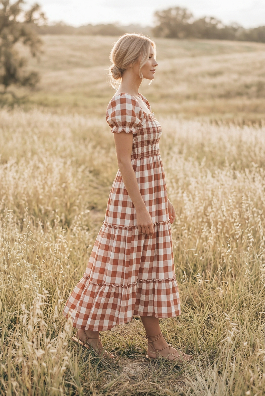 SS Women's Dress Women's Elle Dress (spice checkered)