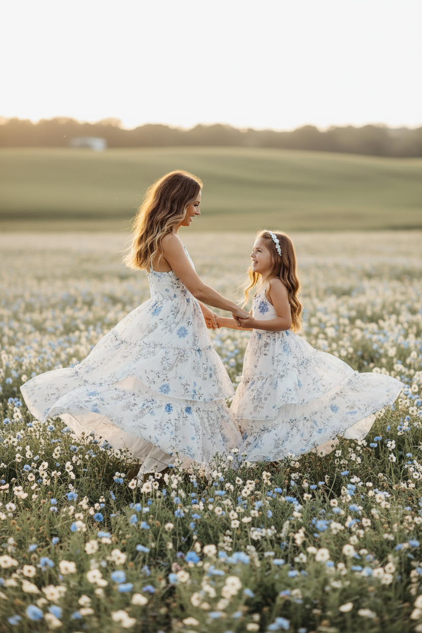 INDIE BLUE Women Women's Wendy Dress (floral blue chiffon)