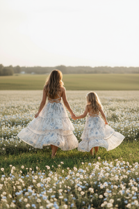 INDIE BLUE Women Women's Wendy Dress (floral blue chiffon)