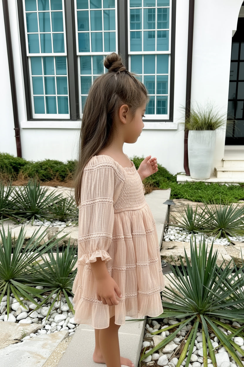 SS Girl's Dress Karina Dress (soft pink chiffon)