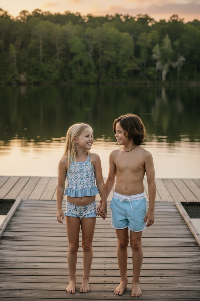 LB Girl's Swim Tankini Set (bluebell)