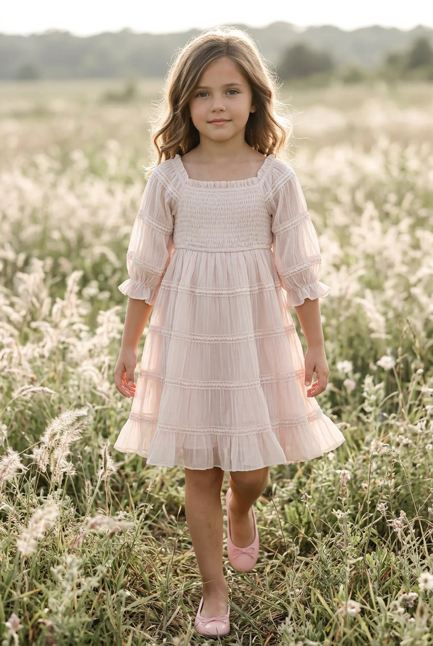 Karina Dress (soft pink chiffon)