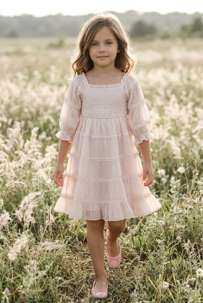 Karina Dress (soft pink chiffon)