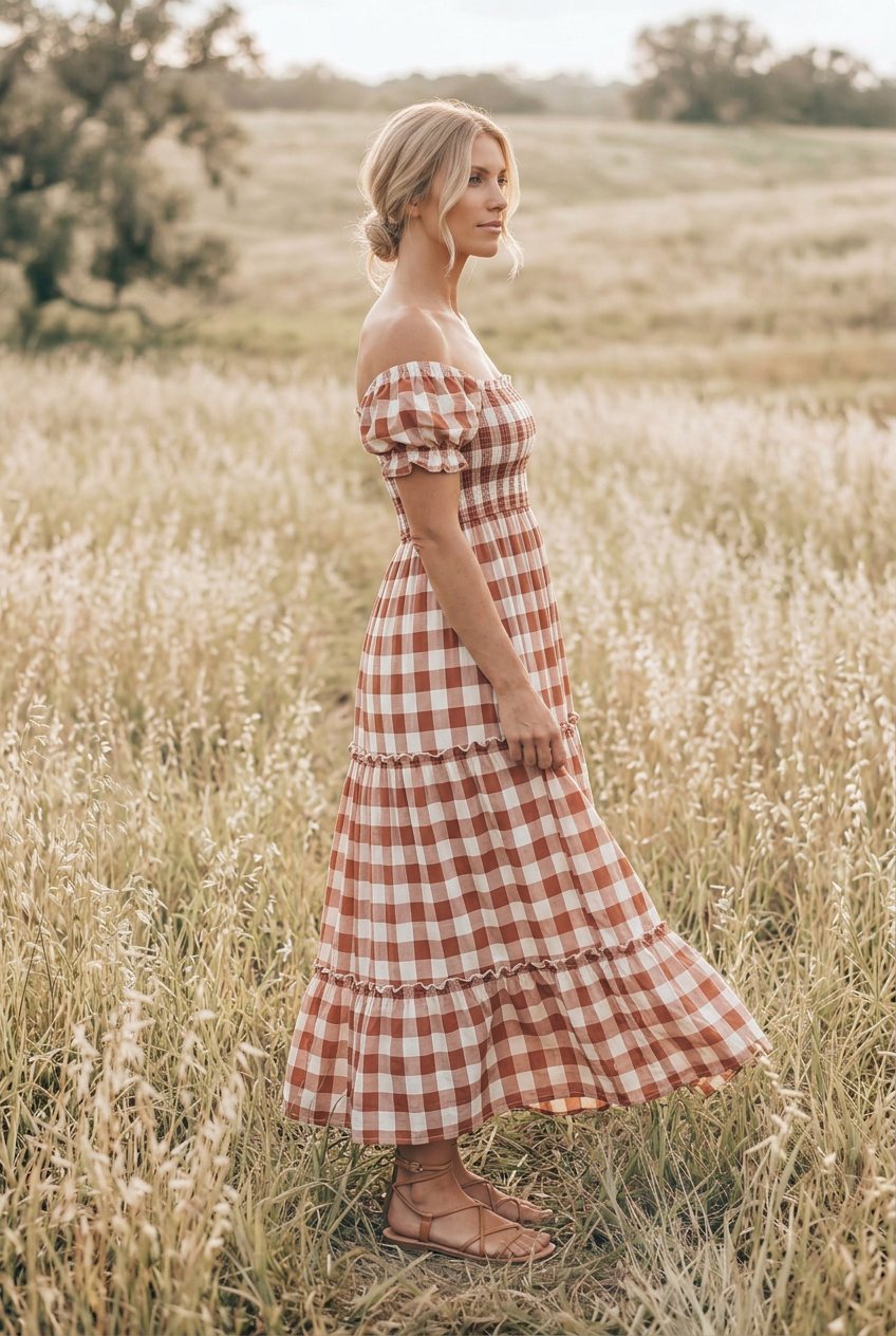 SS Women's Dress Women's Elle Dress (spice checkered)