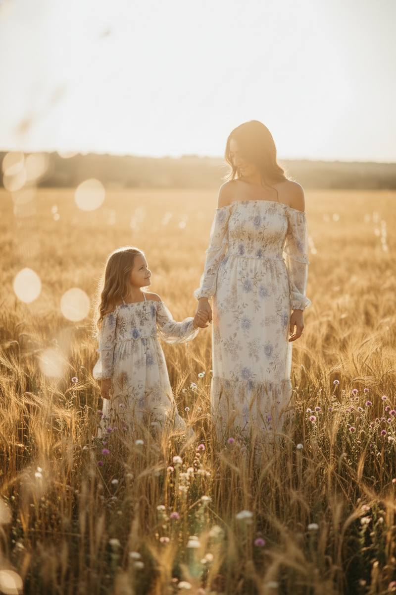 INDIE BLUE Women Women's Pippa Maxi (floral blue chiffon)