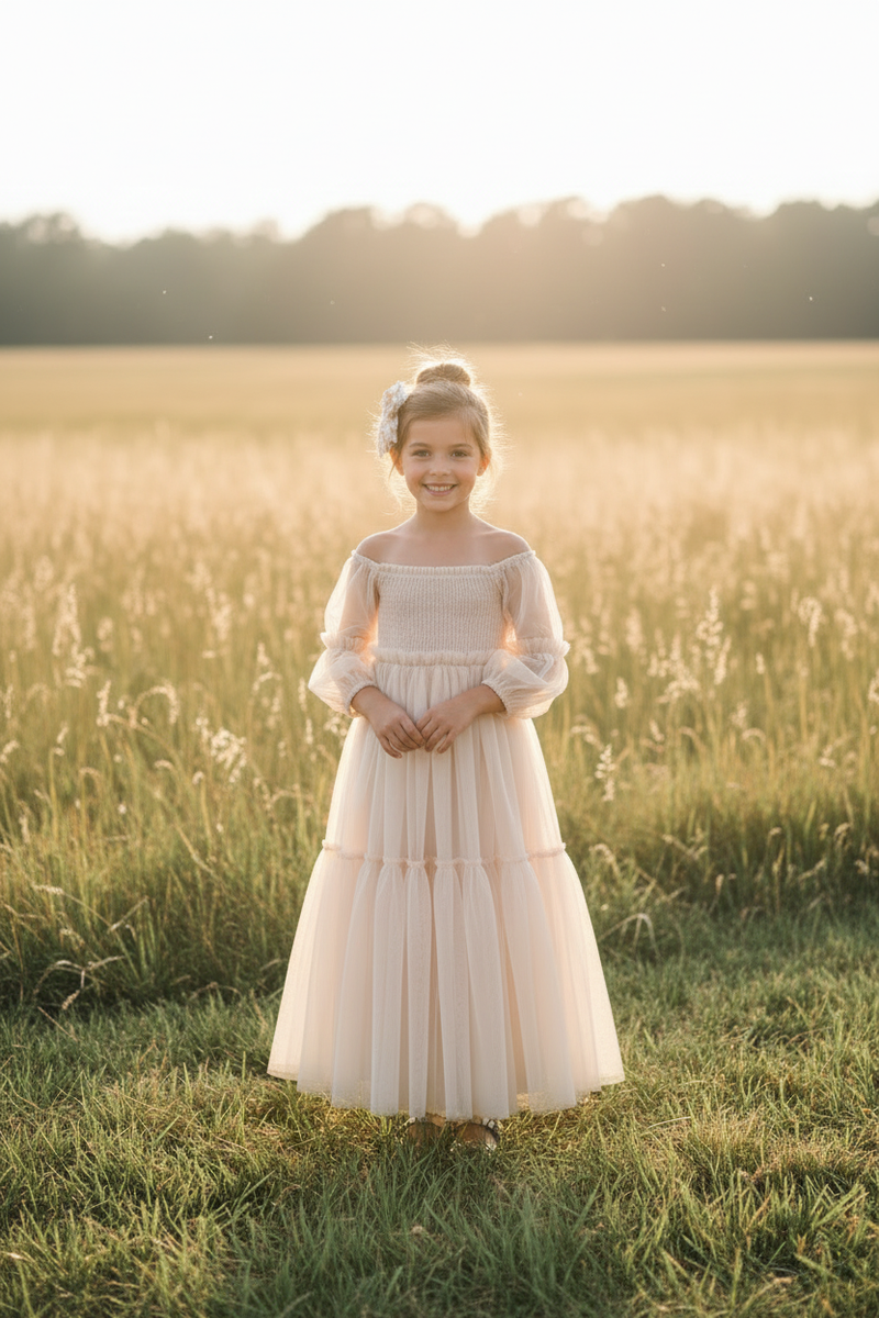 INDIE BLUE Dresses Pippa Maxi (natural tulle)