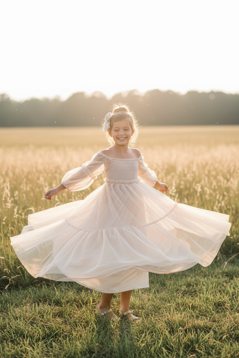 INDIE BLUE Dresses Pippa Maxi (natural tulle)
