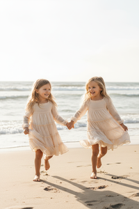 INDIE BLUE Dresses Nora Dress (natural swiss dot)