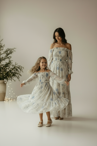 INDIE BLUE Women Women's Pippa Maxi (floral blue chiffon)