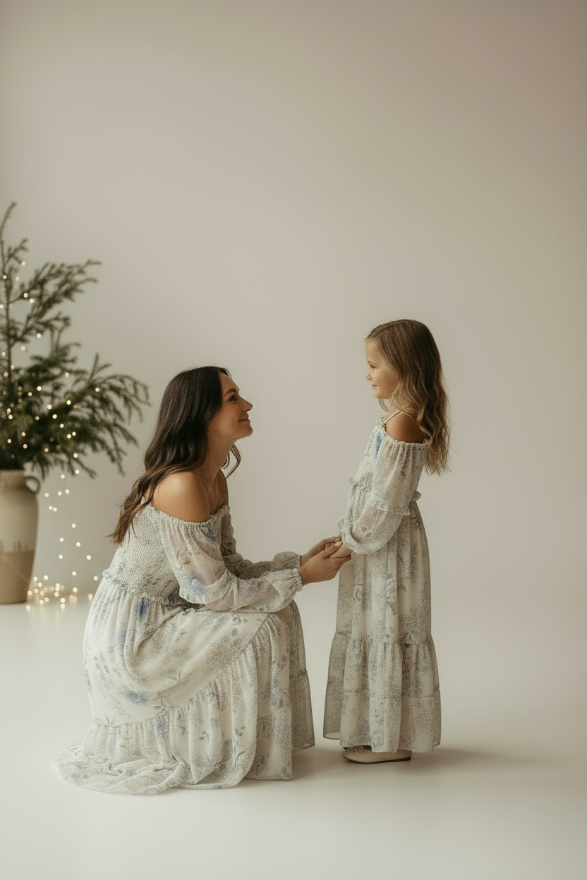 INDIE BLUE Women Women's Pippa Maxi (floral blue chiffon)