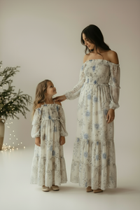 INDIE BLUE Women Women's Pippa Maxi (floral blue chiffon)