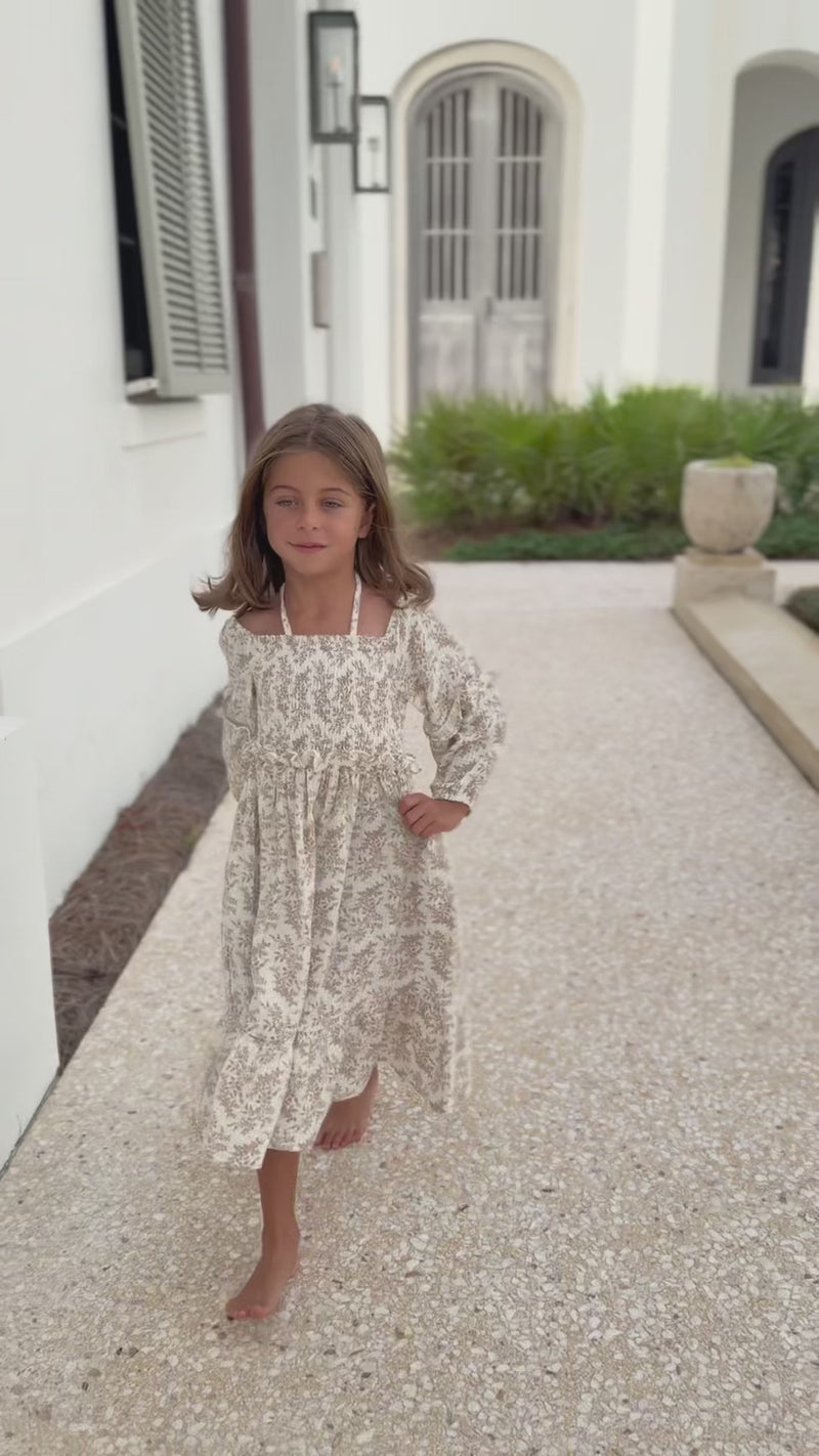 SS Girl's Dress Pippa Dress (mocha mist floral)