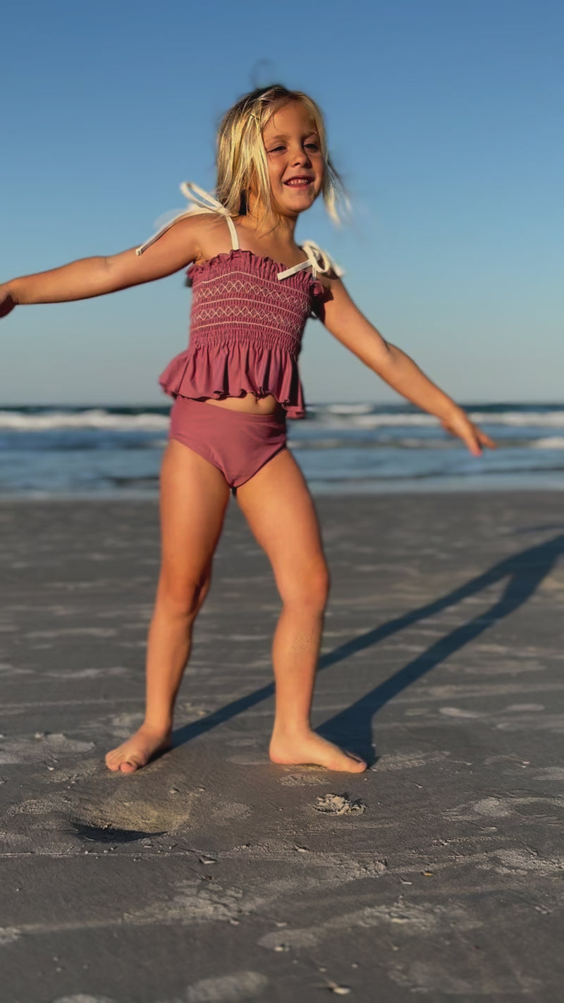 Smocked Tankini Set (violet)