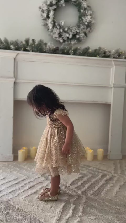Juliet Dress (sequin gold tulle)