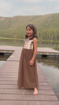SS Girl's Dress Noelle Dress (sequin cocoa tulle)