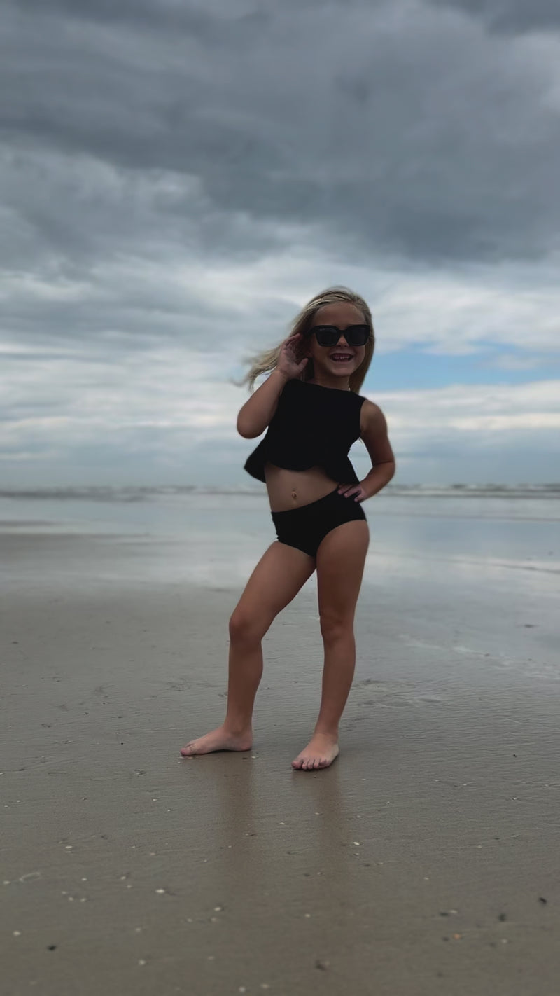 Flutter Tankini Set (midnight ribbed)