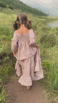 SS Girl's Dress Pippa Maxi (brown gingham)