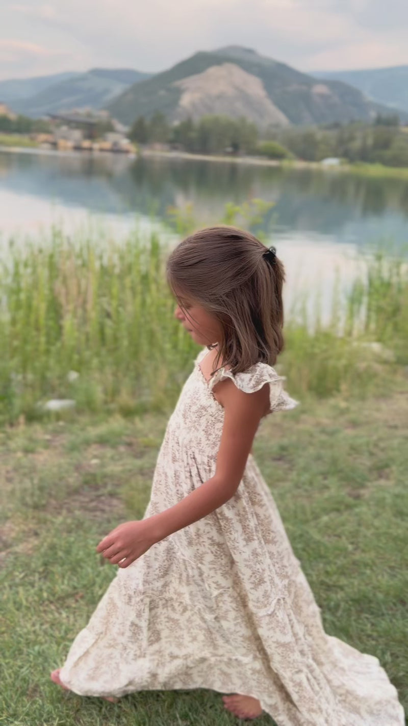 SS Girl's Dress Marabella Dress (mocha mist floral)