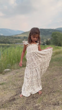 SS Girl's Dress Marabella Dress (mocha mist floral)
