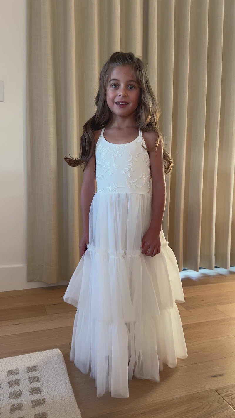 Wendy Embroidered Dress (white tulle)