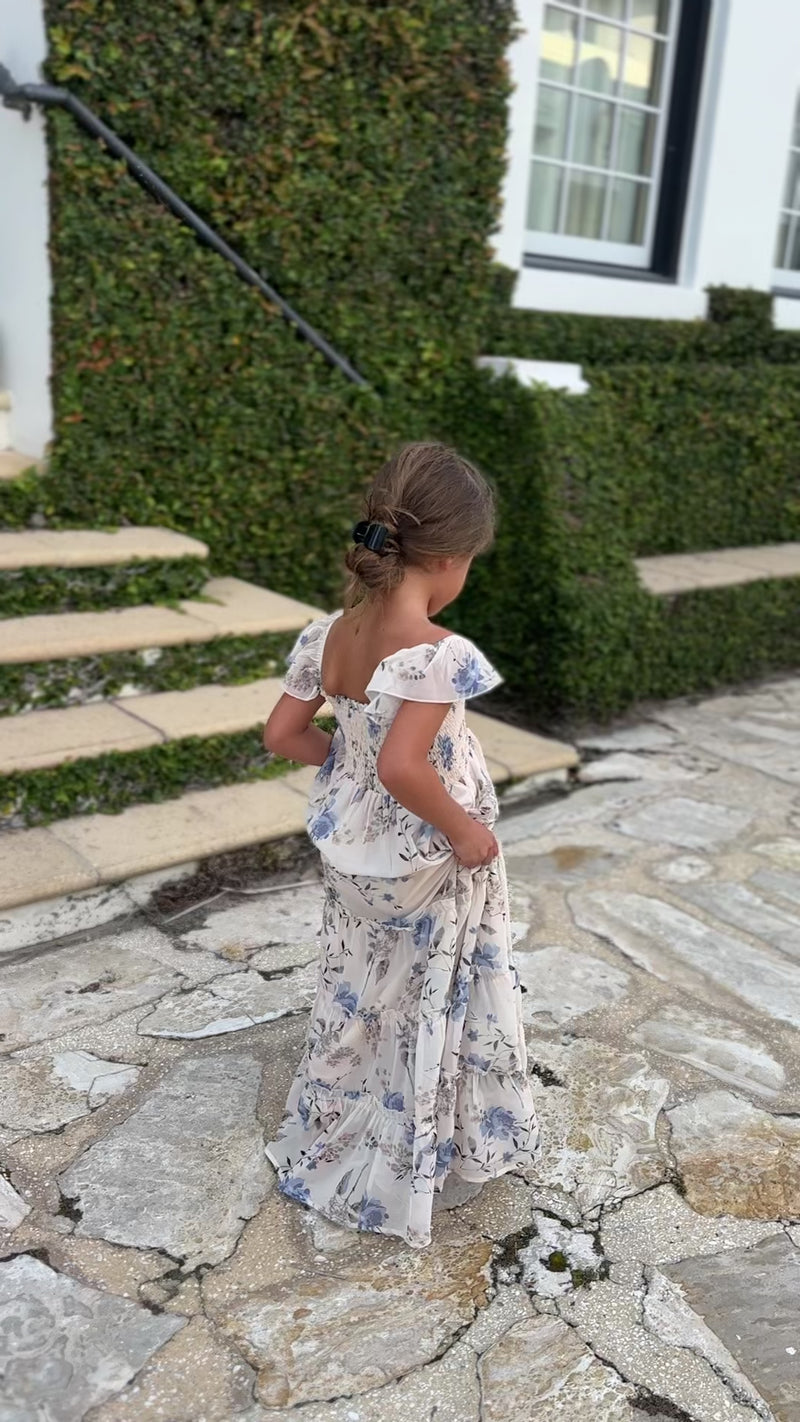Marabella Dress (floral blue chiffon)