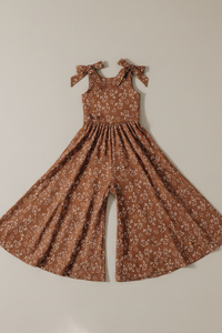LB Girl's Romper Rita Tie Romper (cocoa sprigs)