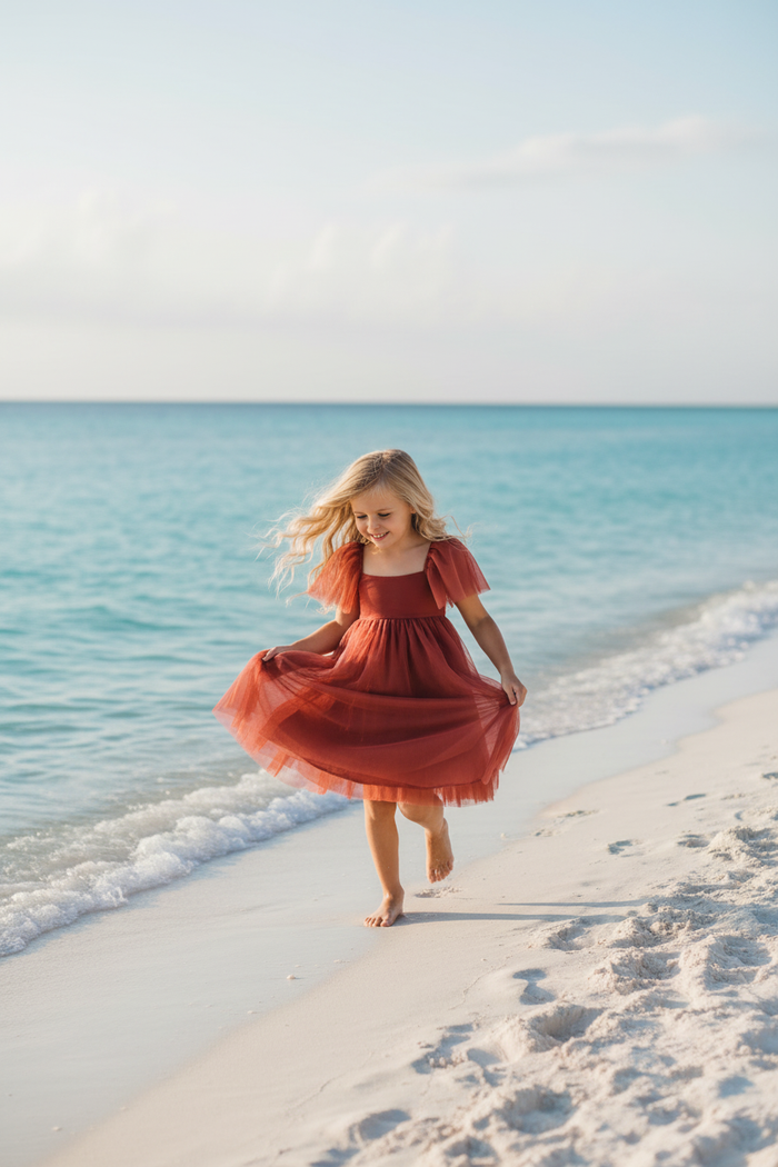 Fawn Dress (venetian red tulle) 10-12Y Fawn Dress (venetian red tulle) 10-12Y