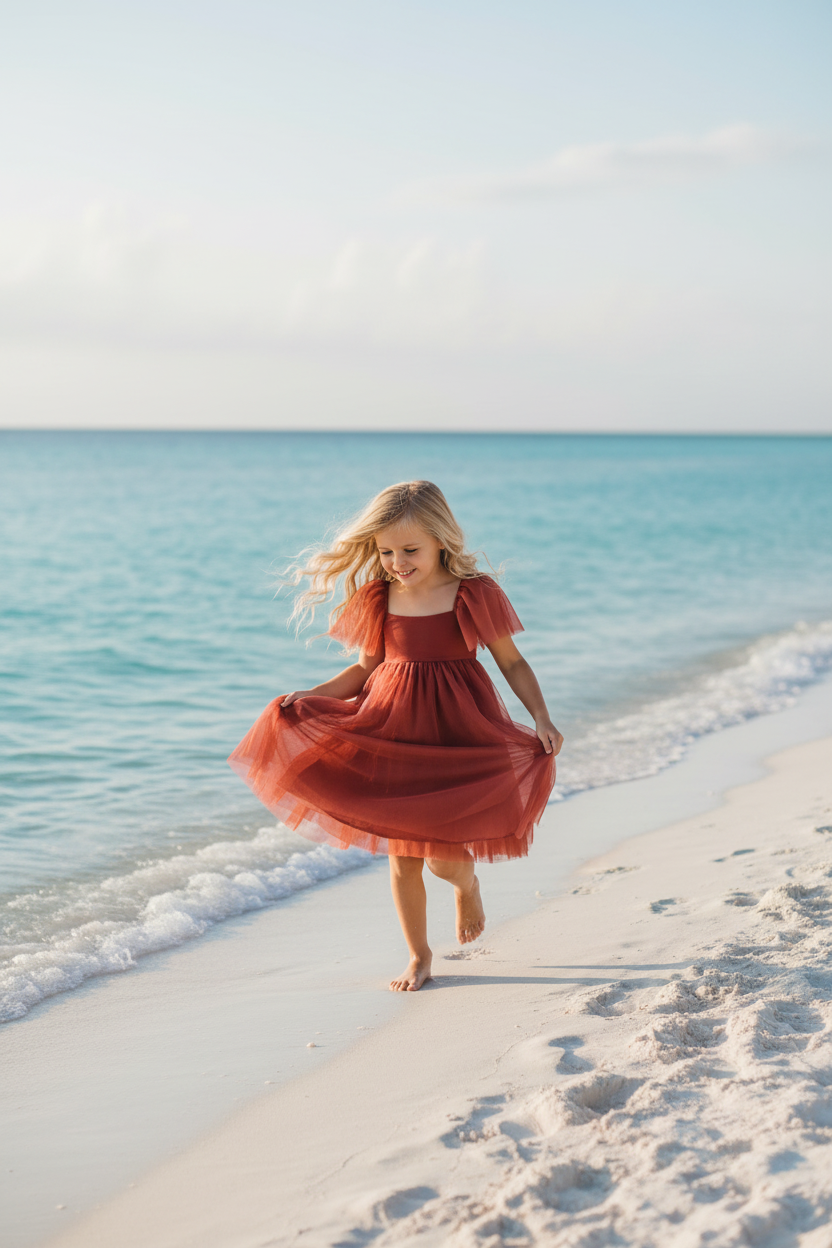 INDIE BLUE Dresses Fawn Dress (venetian red tulle)