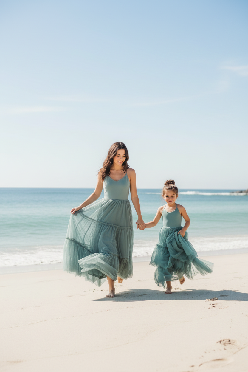 Running together - matching Wendy dresses