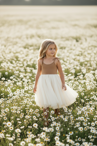 INDIE BLUE Dresses Jodi Twirl (two-tone mocha tulle)