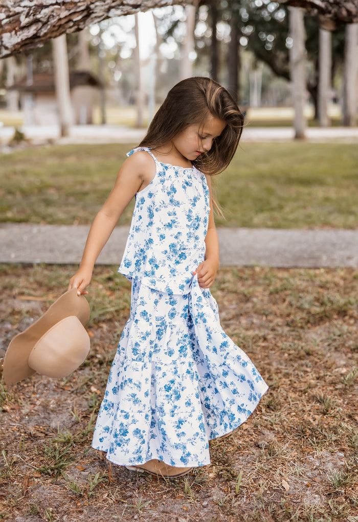 INDIE BLUE Separates Kiera Top (sapphire floral) FINAL SALE