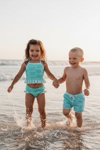 LB Girl's Swim Tankini Set (aqua waves)