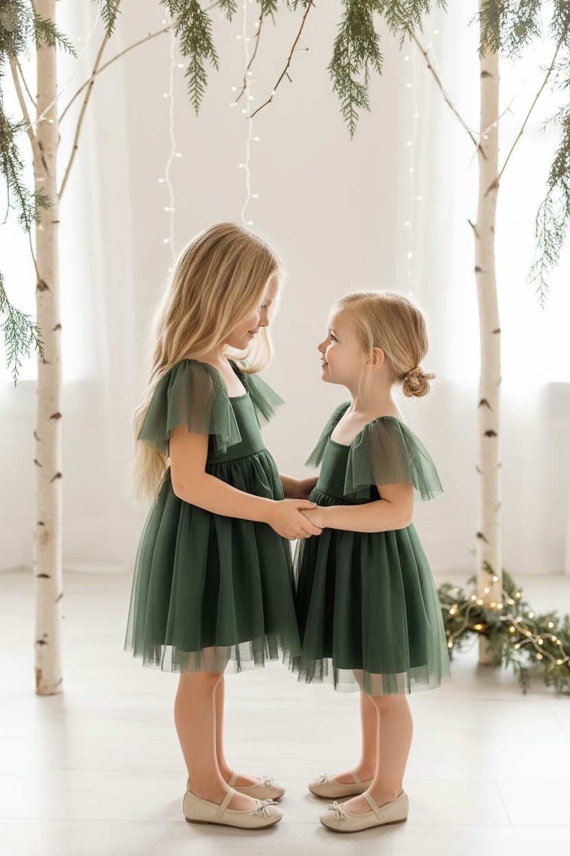 INDIE BLUE Dresses Fawn Dress (forest tulle)