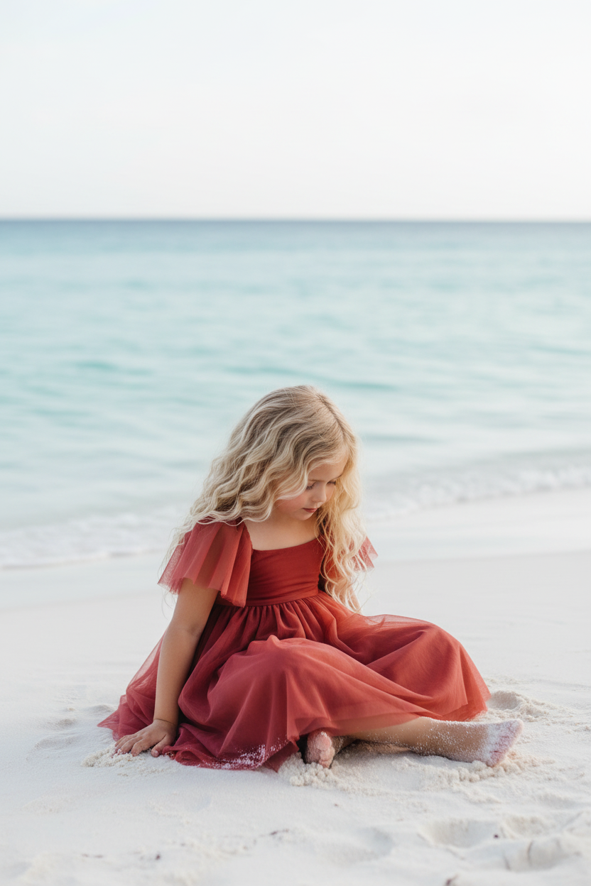 INDIE BLUE Dresses Fawn Dress (venetian red tulle)