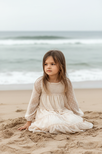 INDIE BLUE Dresses Nora Dress (natural swiss dot)