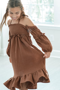 INDIE BLUE Dresses Pippa Dress (mocha muslin)